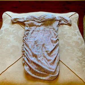 Light pink sparkly dress from Fashion Nova